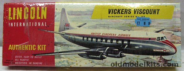 Lincoln 1/121 Vickers Viscount BEA British European Airways, 103 plastic model kit